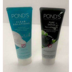 Pond's Clear Solutions Facial Foam + Pure Detox Facial Foam (Two 1.7oz Tubes)